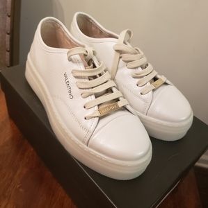 Valentino Sz 8 White Sneakers Women Platform Shoes